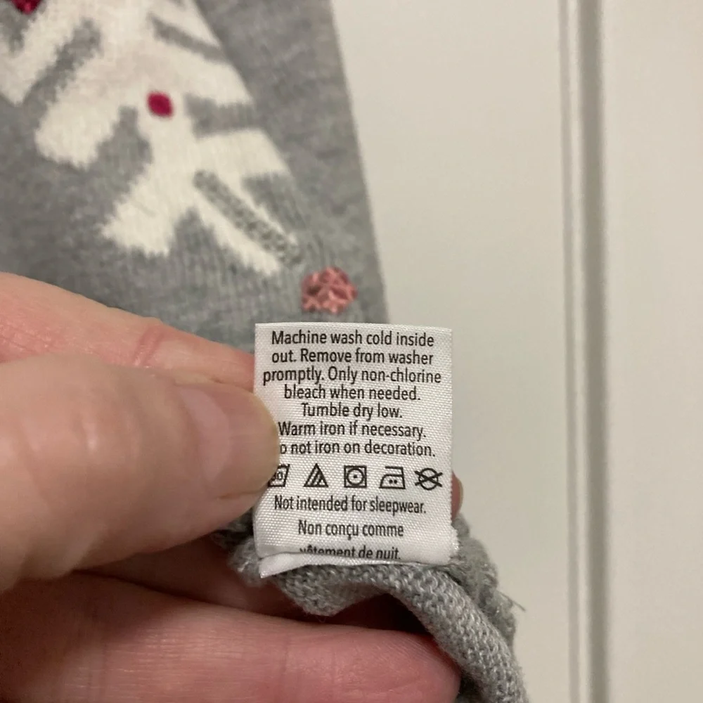 *Gymboree New Gray Knit Snowflake Print Sequin Kids Medium Sweater #G